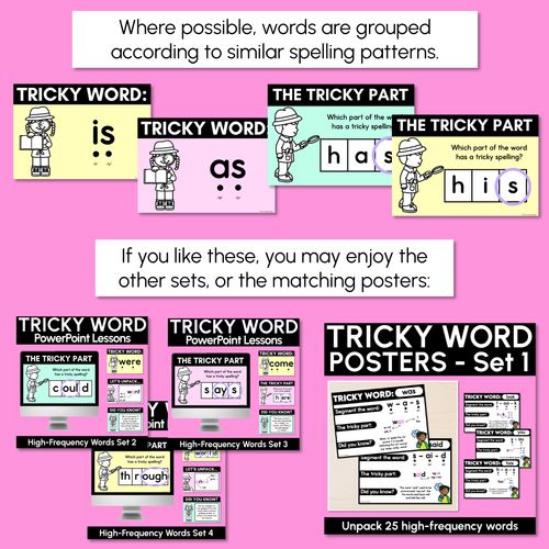Resource preview 4 for High Frequency Heart Word Lessons SET 1 - WORDS WITH TRICKY SPELLINGS