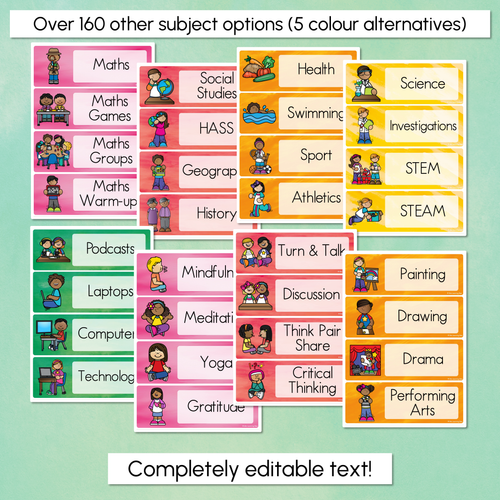 Resource preview 3 for Editable Visual Timetable or Class Schedule - The Tutti Frutti Collection - Colourful Classroom Decor