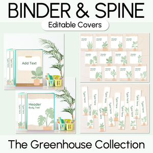 Editable Binder & Spine Labels - The Greenhouse Collection - Natural Classroom Decor