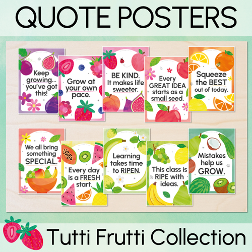 Resource preview 1 for Inspirational or Motivational Quote Posters - The Tutti Frutti Collection - Colourful Classroom Decor 