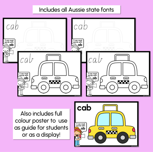Resource preview 4 for CVC Word Crafts - AB Words - Build a CAB