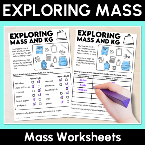 Resource preview 1 for Exploring Mass in Kilograms Worksheets