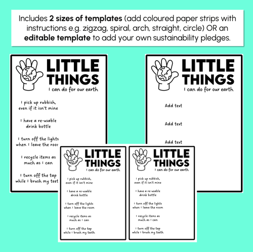 Resource preview 4 for 5 Little Things - Earth Day Craft Display - Free Sustainability Craft Template - Editable