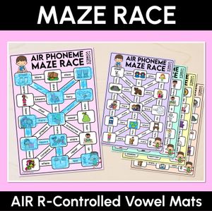 R-Controlled AIR Words Maze Race - R-Controlled Vowel AIR Words Mats