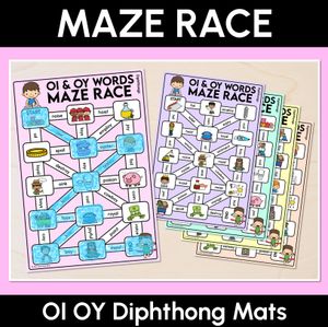 Diphthong OI OY Words Maze Race - Diphthong OI OY Words Mats