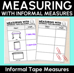 Measuring with Informal Tape Measures - Recording Sheet