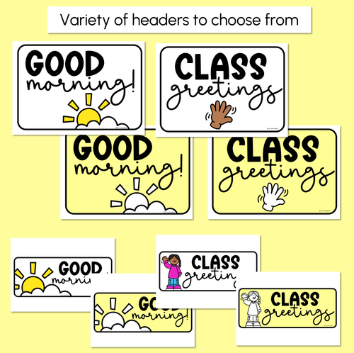 Resource preview 4 for Morning Greetings - Editable Rainbow Templates