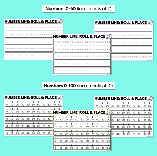 Resource preview 4 for Number Line Roll & Place - Representing Numbers on a Line