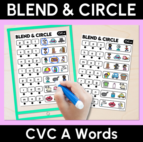 Resource preview 9 for Blend & Circle - CVC CVCC CCVC Words Blending Mats Bundle