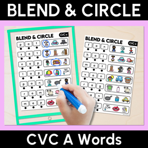Blend & Circle - CVC A Words Blending Mats