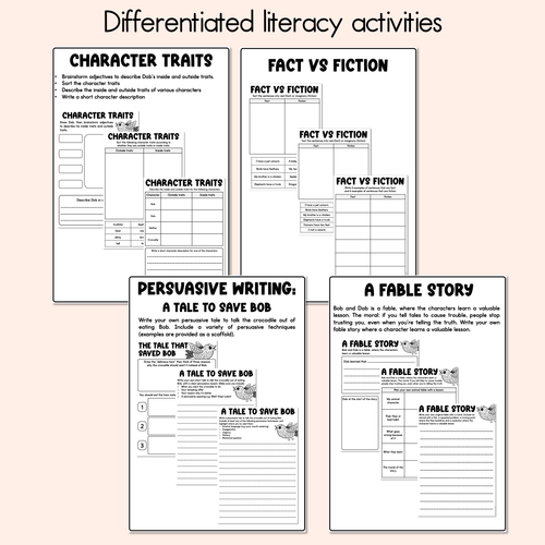 Resource preview 4 for Bob and Dob Printable Pack - Literacy, Maths, Book Crafts & Design Printables - Book Week 2026