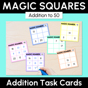 Magic Squares - Addition to 50 - Task Cards