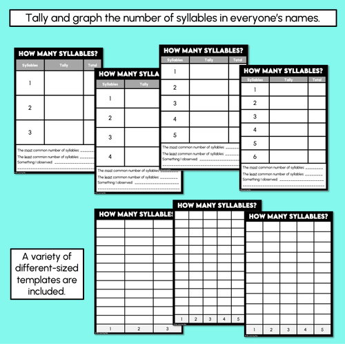 Resource preview 2 for Syllables in Names – Data Activity
