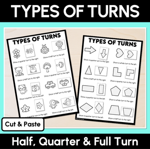 Types of Turns - Half, Quarter & Full Turn Cut & Paste Printables