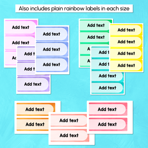 Resource preview 4 for Rectangular Editable Labels - Watercolour Rainbow Classroom Decor - The Kutopia Collection