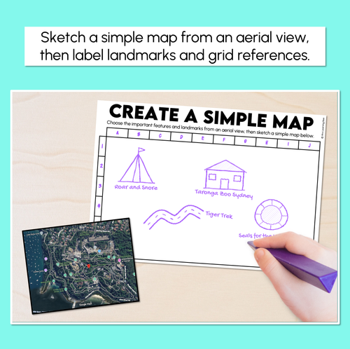 Resource preview 2 for Creating Simple Maps from an Aerial View - Labelling Features and Landmarks Templates