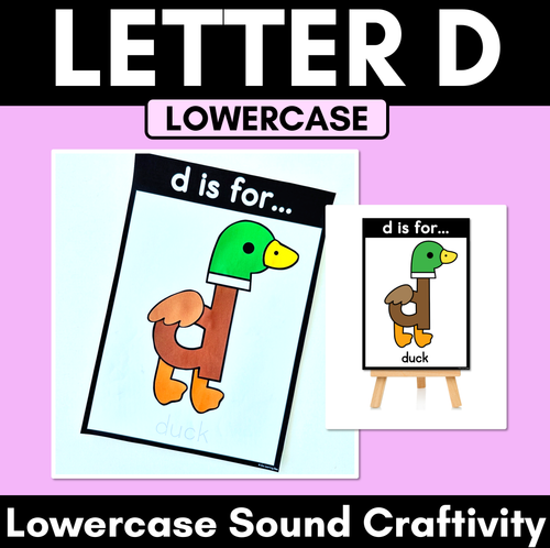 Resource preview 1 for Beginning Sound Crafts - LOWERCASE Letter D - D is for Duck