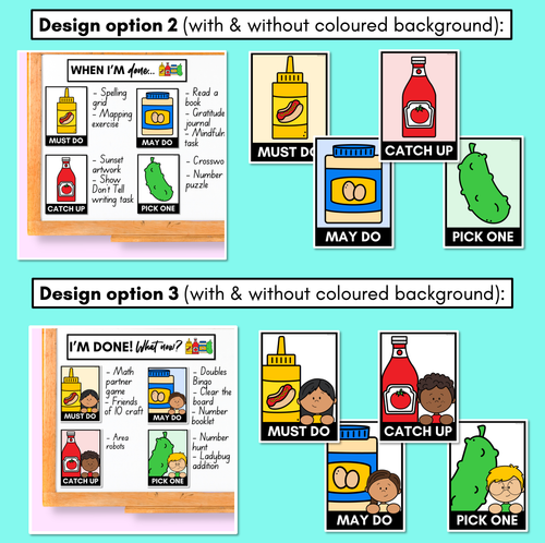 Resource preview 3 for MUST DO MAY DO CATCH UP PICK ONE - Classroom Posters