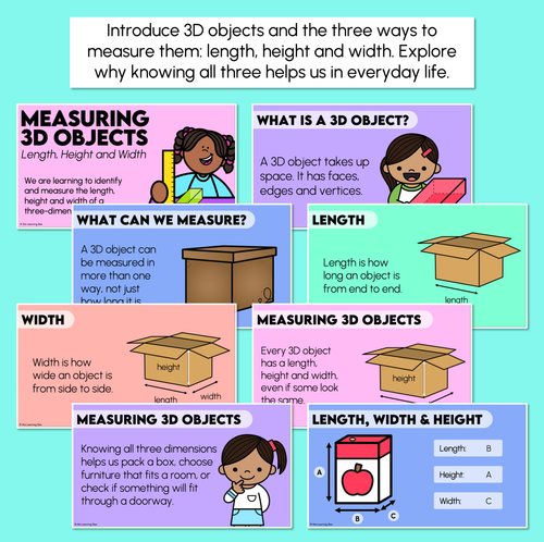 Resource preview 2 for Measuring 3D Objects - Length, Height and Width Teaching Slides