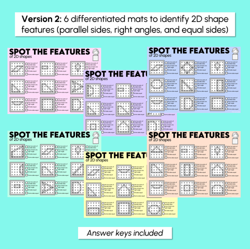 Resource preview 4 for 2D Shapes – Spot the Features Mats