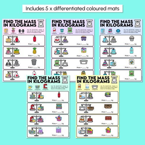 Resource preview 3 for Find the Mass - Mass in Kilograms Mats