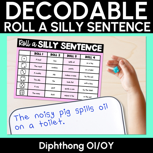 Resource preview 2 for Roll a Silly Sentence Diphthong Bundle
