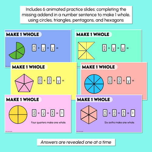 Resource preview 3 for Fractions as One Whole - Renaming Fractions Teaching Slides