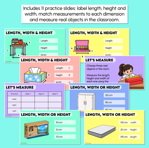 Resource preview 3 for Measuring 3D Objects - Length, Height and Width Teaching Slides