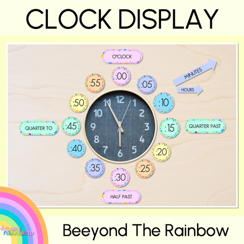 Clock Display - The Kasey Rainbow Collection - Mrs Learning Bee