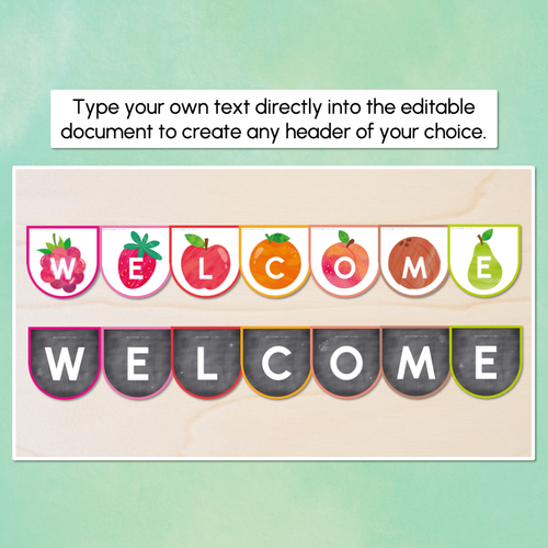 Resource preview 5 for Editable Bunting - The Tutti Frutti Collection - Colourful Classroom Decor