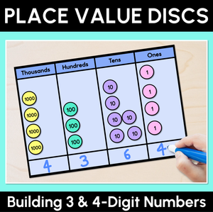 Place Value Discs - 3-Digit & 4-Digit Numbers - Printable Charts