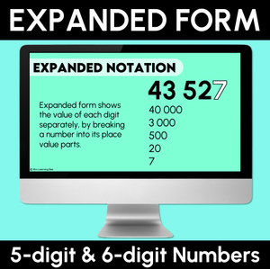 Expanded Form - 5-Digit & 6-Digit Numbers - Digital Slides