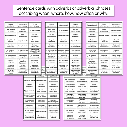 Resource preview 4 for Adverbs & Adverbial Phrase - Connect 4 Games