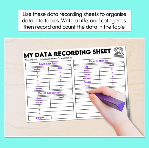 Resource preview 2 for My Data Recording Sheet - Recording Data Using Tables