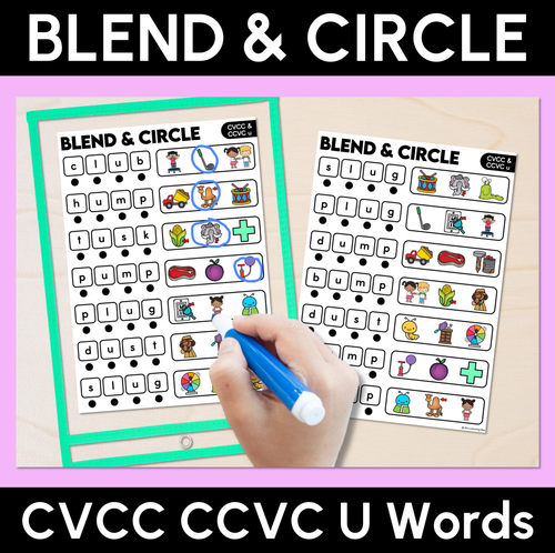 Resource preview 13 for Blend & Circle - CVC CVCC CCVC Words Blending Mats Bundle