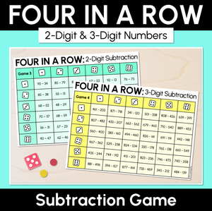 Four in a Row - 2-Digit & 3-Digit Subtraction Game