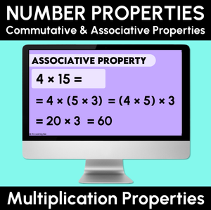 Number Properties - Commutative & Associative Property - Multiplication Properties Teaching Slides