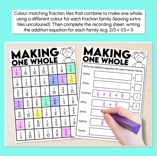Resource preview 2 for Making One Whole - Fraction Activity