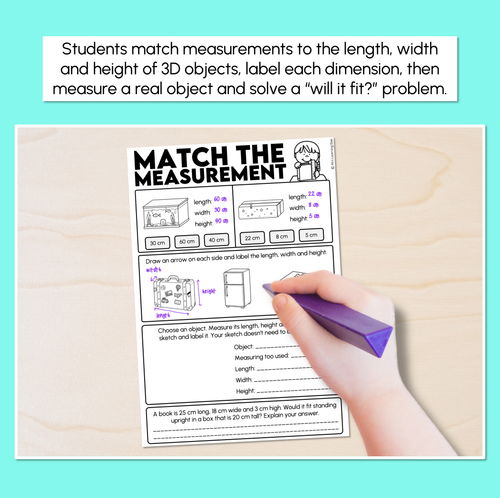 Resource preview 2 for Measuring 3D Objects - Length, Width and Height Worksheets