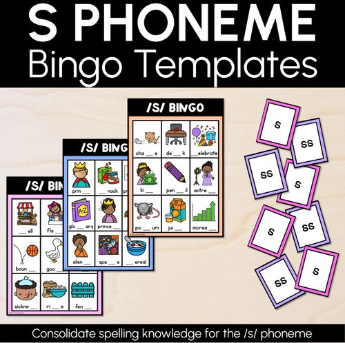 Resource preview 1 for S SOUND BINGO - Ways to spell the /s/ phoneme