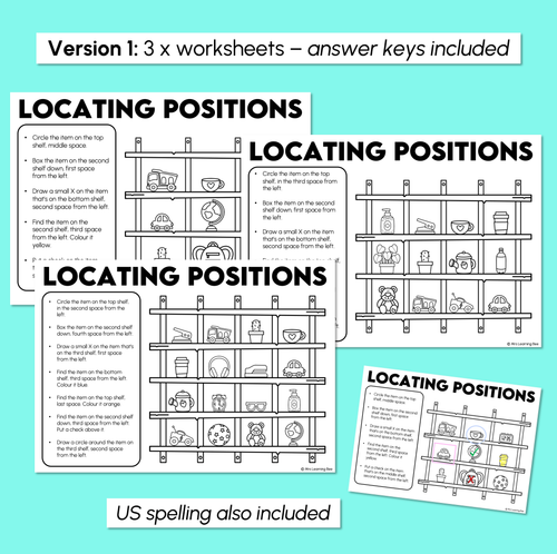 Resource preview 3 for Locating Positions - Position Worksheets