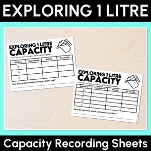 Exploring 1 Litre Capacity Recording Sheets