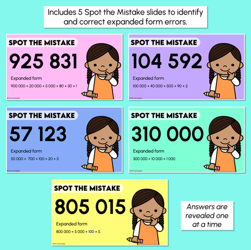 Resource preview 3 for Expanded Form - 5-Digit & 6-Digit Numbers - Digital Slides