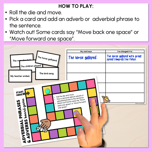 Resource preview 2 for Adverbs & Adverbial Phrases Board Game