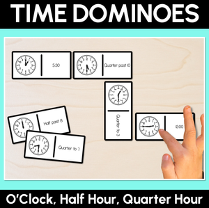 Time Dominoes – O'Clock, Half Hour, Quarter Hour