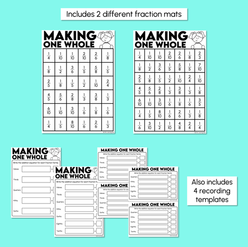 Resource preview 3 for Making One Whole - Fraction Activity