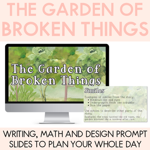 The Garden of Broken Things Writing, Maths & Design Prompt Editable Slides - Book Week 2025
