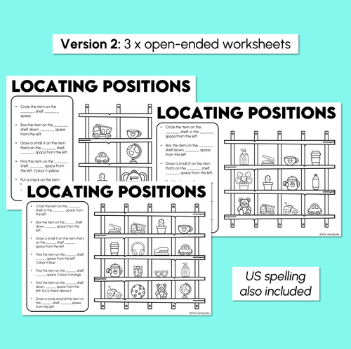 Resource preview 4 for Locating Positions - Position Worksheets