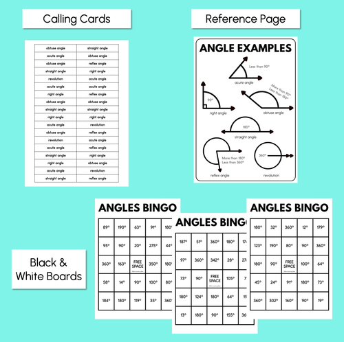 Resource preview 4 for Angles Bingo - Identifying Angles by Angle Degree