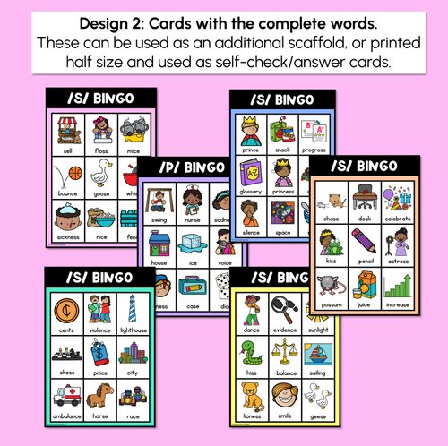 Resource preview 3 for S SOUND BINGO - Ways to spell the /s/ phoneme